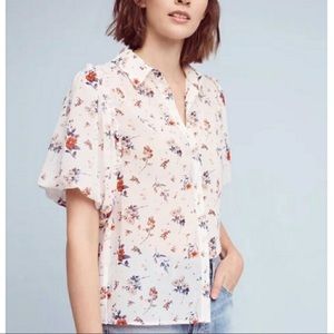 Anthropology Maeve Dellaroe Button Down Blouse